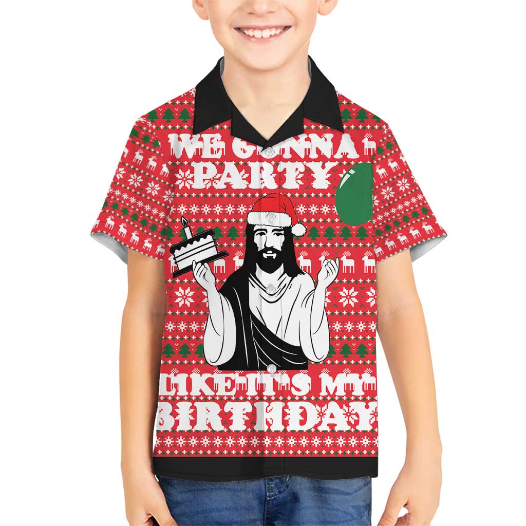 Christian Party Family Matching Off Shoulder Maxi Dress and Hawaiian Shirt God Christmas It's My Birthday - Wonder Print Shop