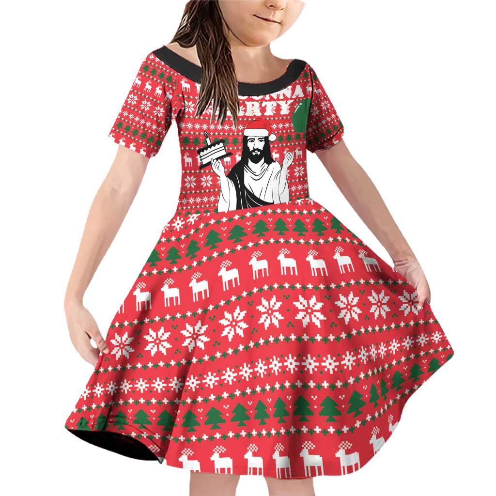 Christian Party Family Matching Off Shoulder Short Dress and Hawaiian Shirt God Christmas It's My Birthday - Wonder Print Shop