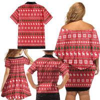Christian Party Family Matching Off Shoulder Short Dress and Hawaiian Shirt God Christmas It's My Birthday - Wonder Print Shop