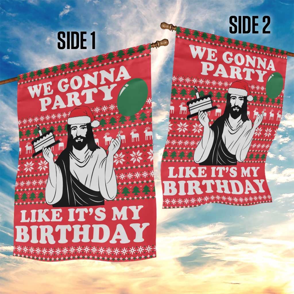 Christian Party Garden Flag God Christmas It's My Birthday - Wonder Print Shop