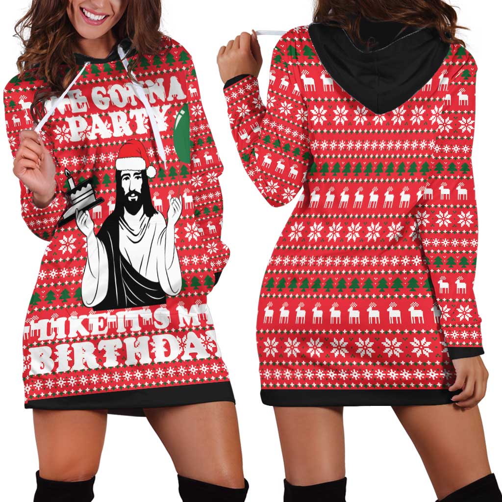 Christian Party Hoodie Dress God Christmas It's My Birthday - Wonder Print Shop