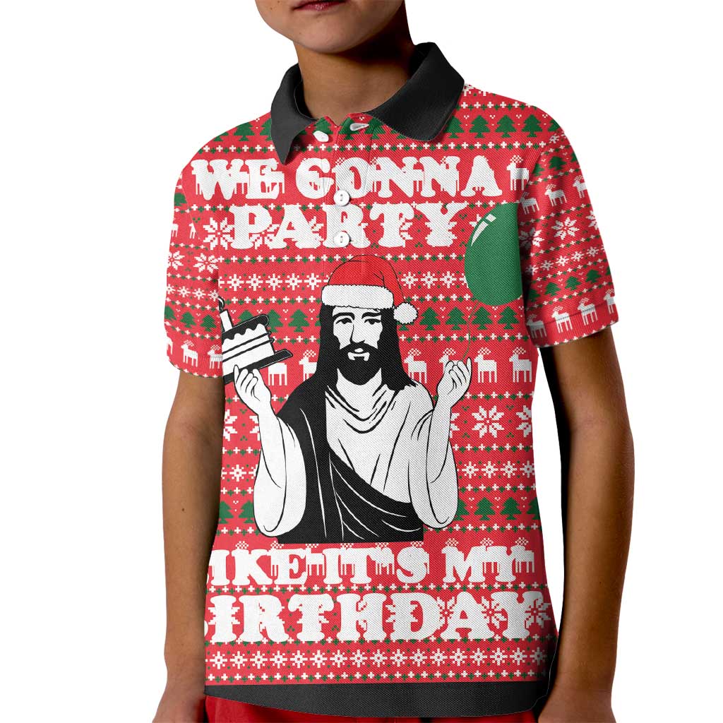 Christian Party Kid Polo Shirt God Christmas It's My Birthday - Wonder Print Shop