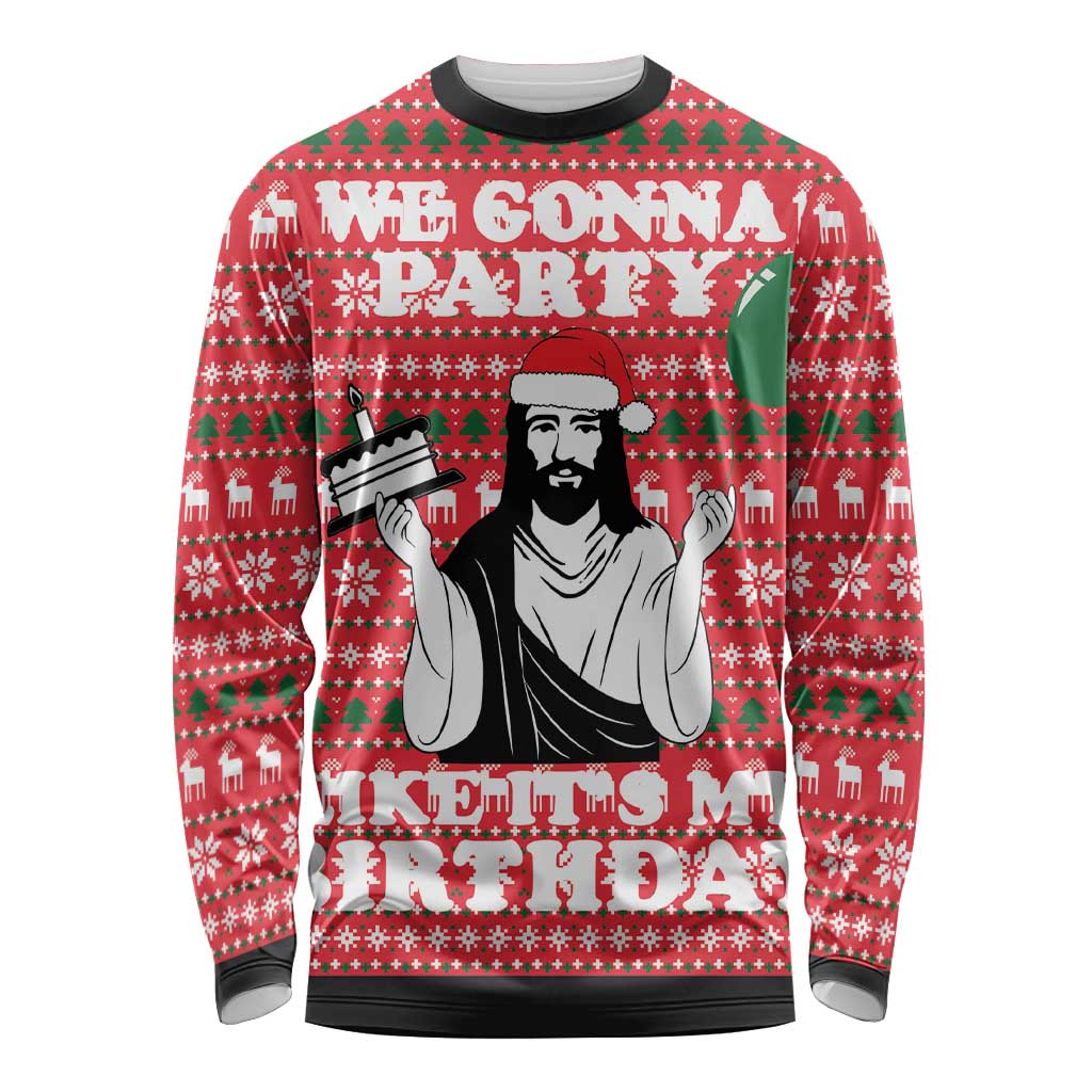Christian Party Long Sleeve Shirt God Christmas It's My Birthday - Wonder Print Shop