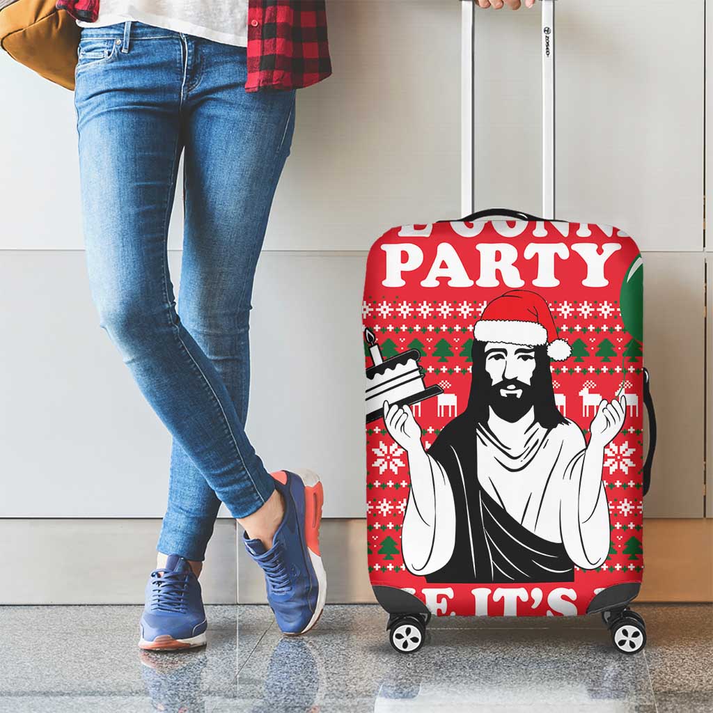 Christian Party Luggage Cover God Christmas It's My Birthday - Wonder Print Shop