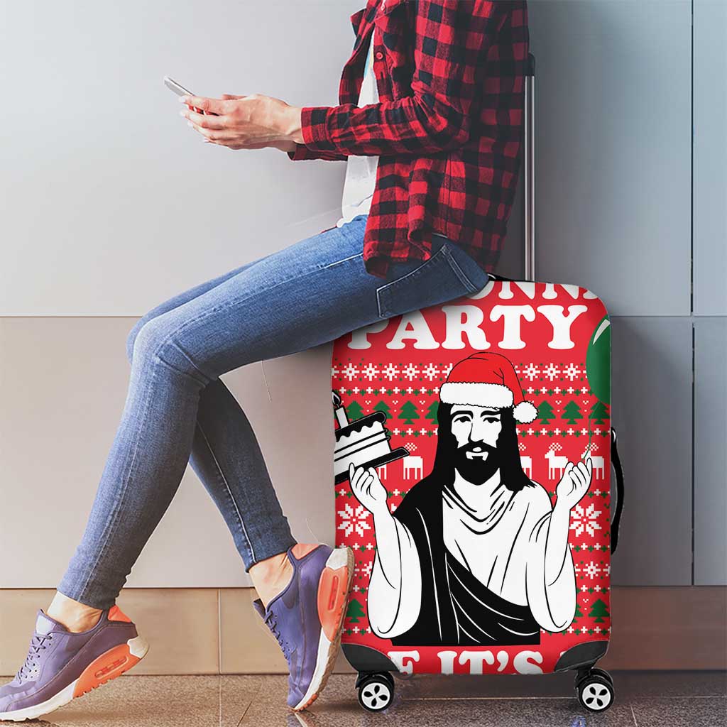 Christian Party Luggage Cover God Christmas It's My Birthday - Wonder Print Shop