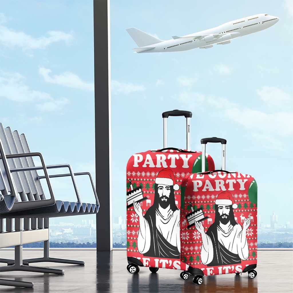 Christian Party Luggage Cover God Christmas It's My Birthday - Wonder Print Shop