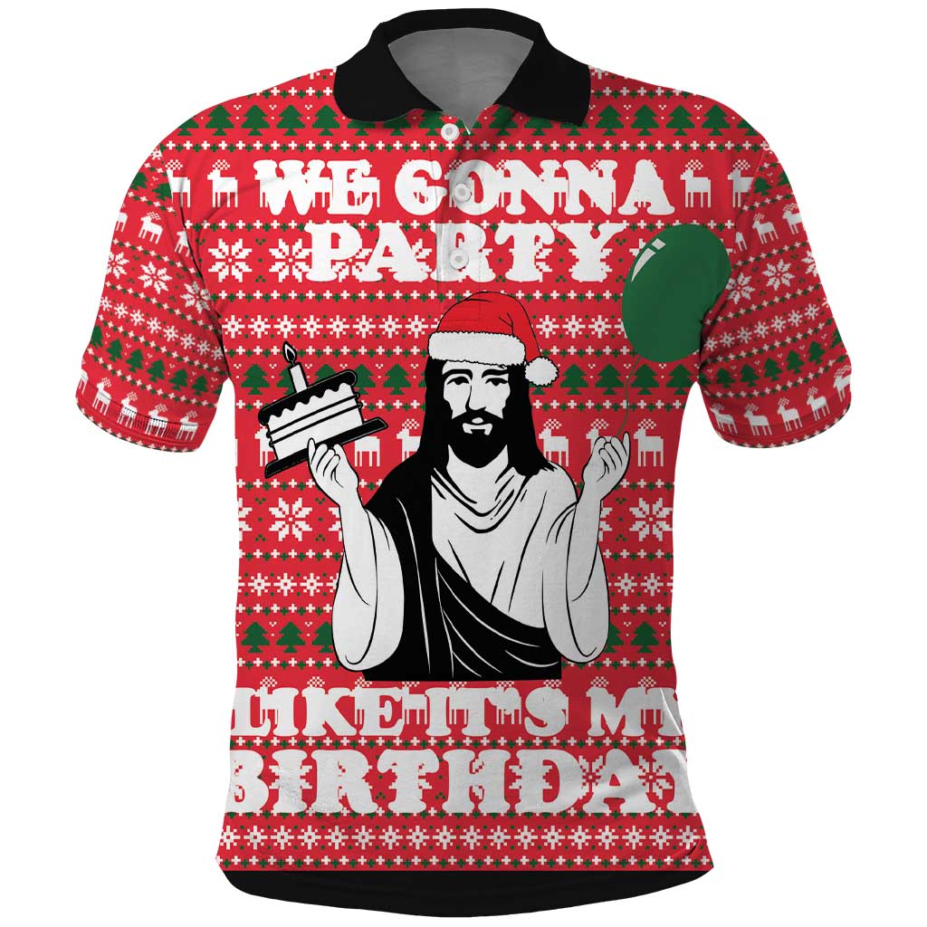 Christian Party Polo Shirt God Christmas It's My Birthday - Wonder Print Shop