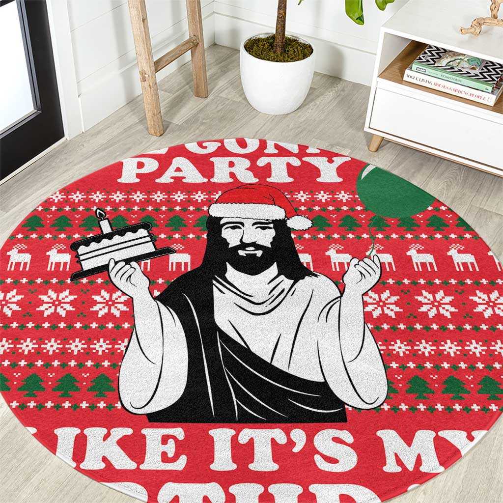 Christian Party Round Carpet God Christmas It's My Birthday