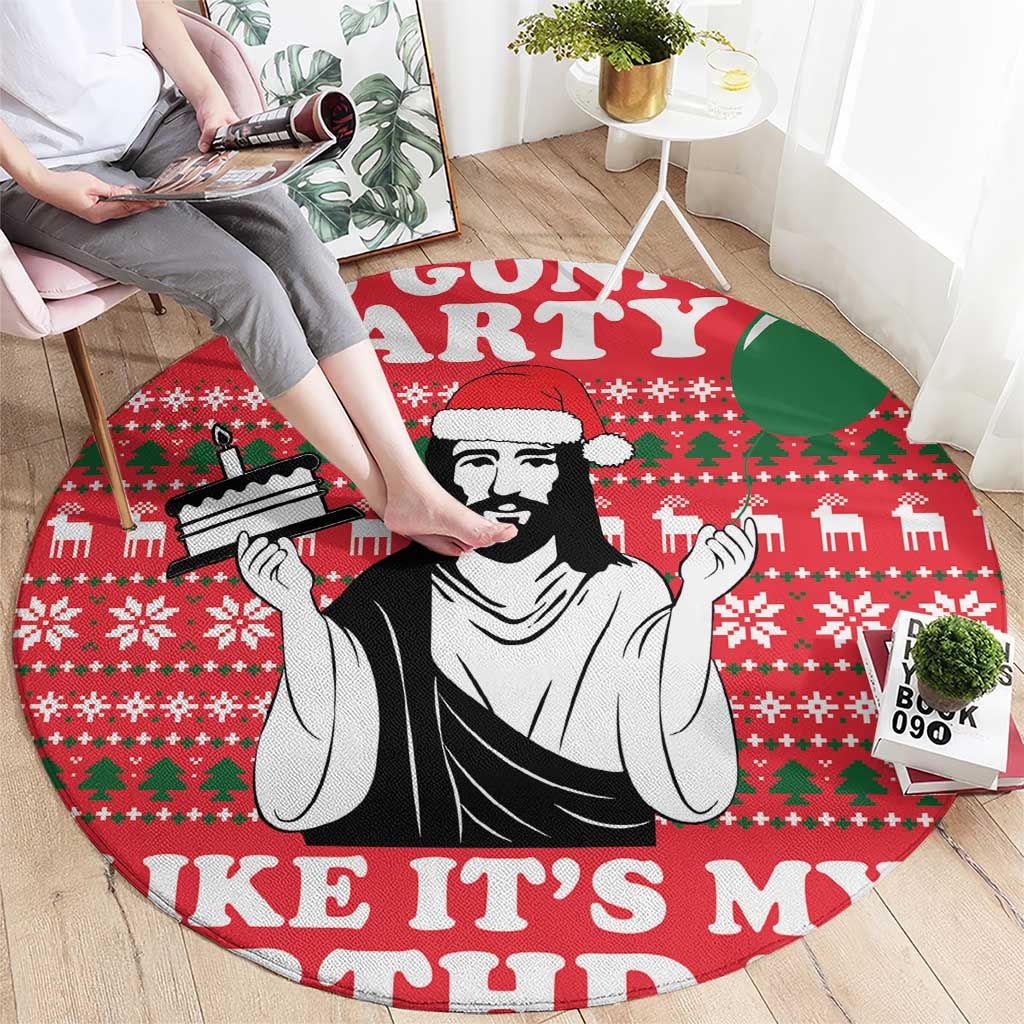 Christian Party Round Carpet God Christmas It's My Birthday