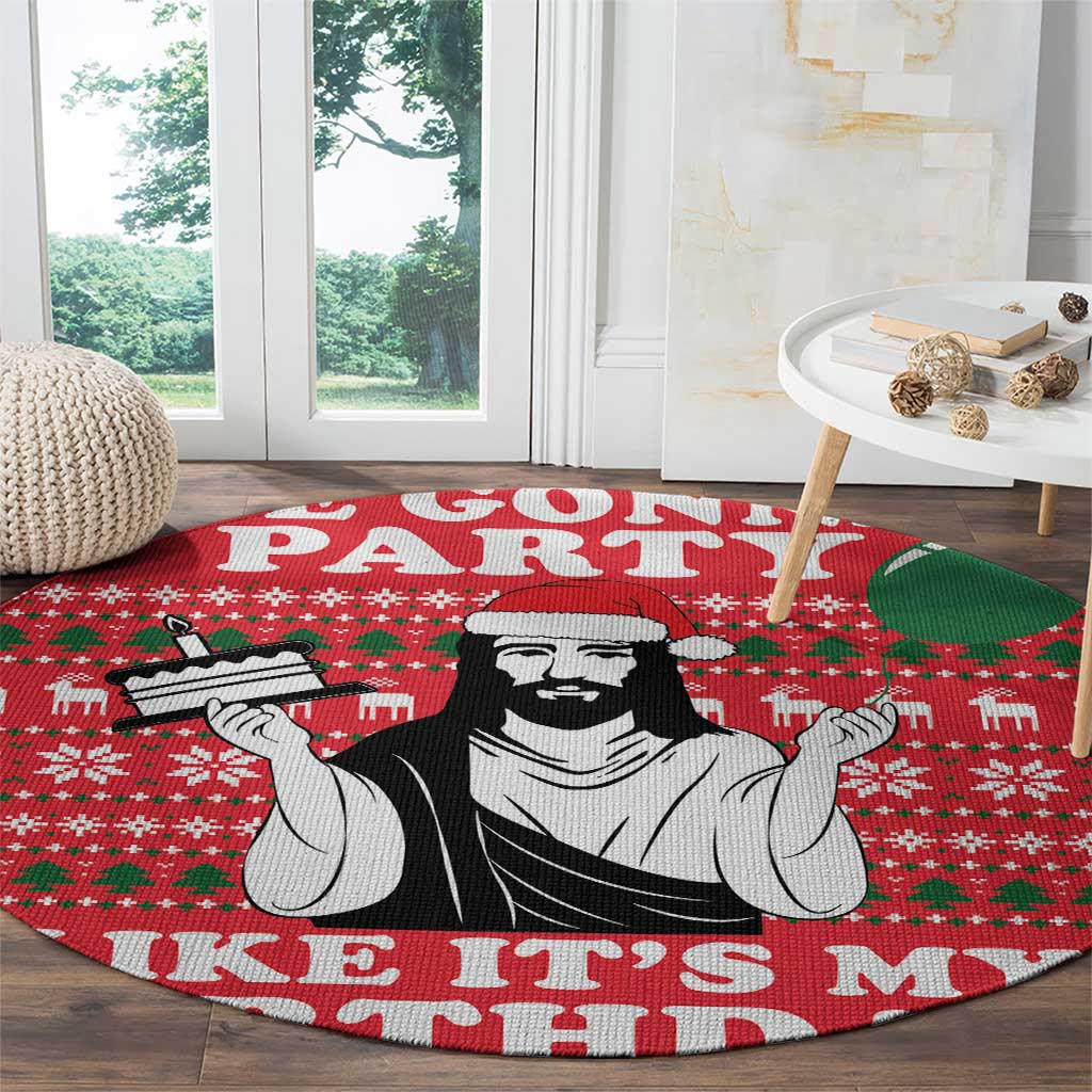 Christian Party Round Carpet God Christmas It's My Birthday