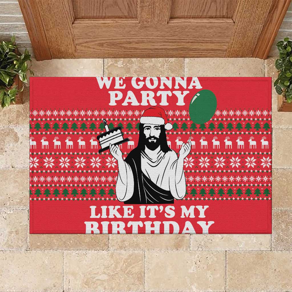 Christian Party Rubber Doormat God Christmas It's My Birthday - Wonder Print Shop