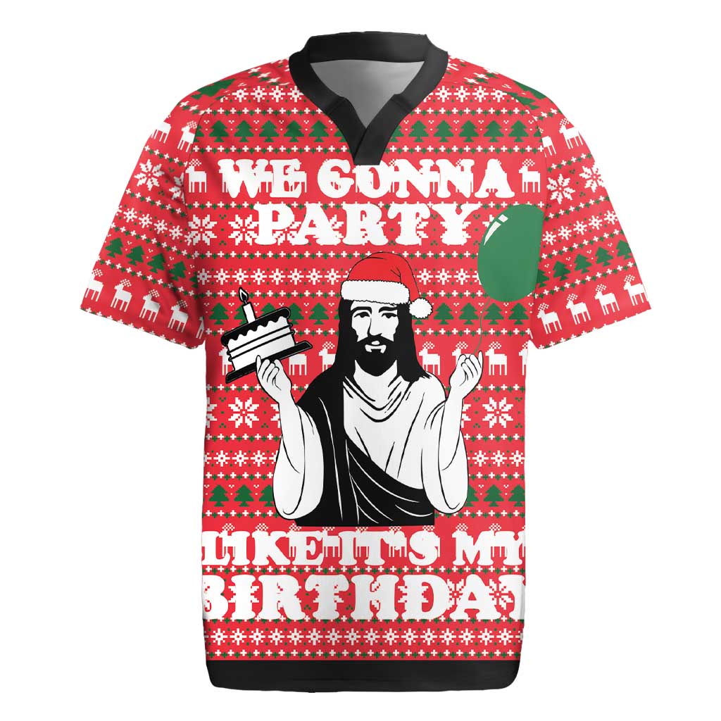 Christian Party Rugby Jersey God Christmas It's My Birthday - Wonder Print Shop