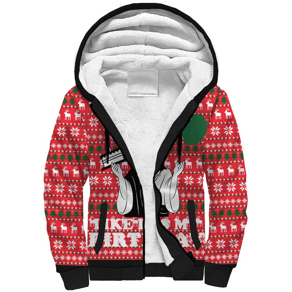 Christian Party Sherpa Hoodie God Christmas It's My Birthday - Wonder Print Shop
