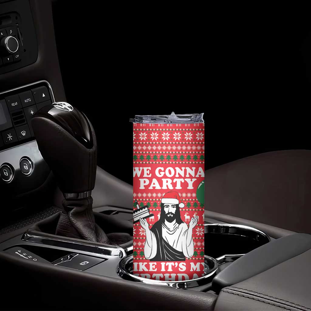 Christian Party Skinny Tumbler God Christmas It's My Birthday - Wonder Print Shop