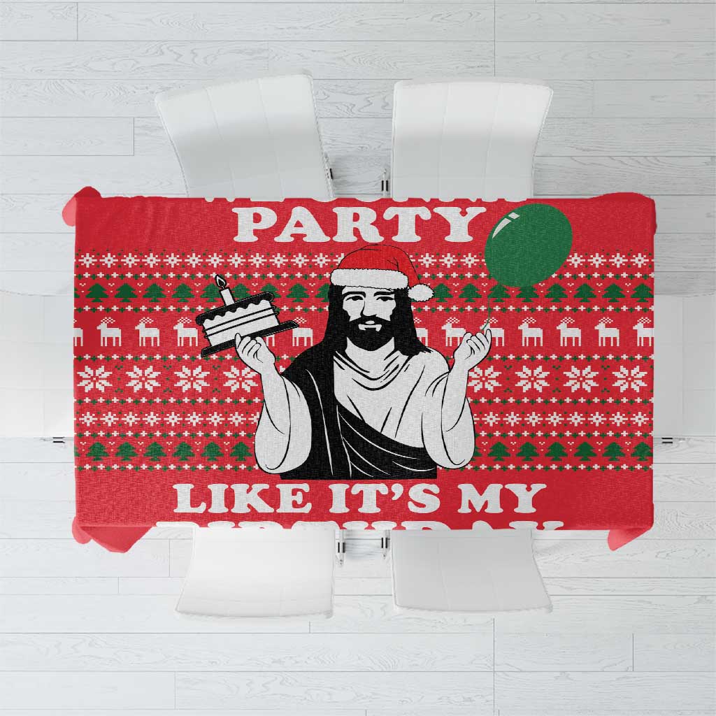 Christian Party Tablecloth God Christmas It's My Birthday - Wonder Print Shop