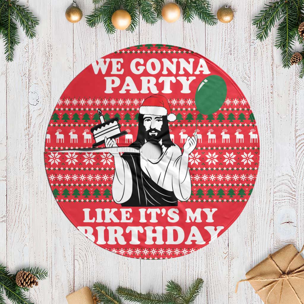 Christian Party Tree Skirt God Christmas It's My Birthday - Wonder Print Shop