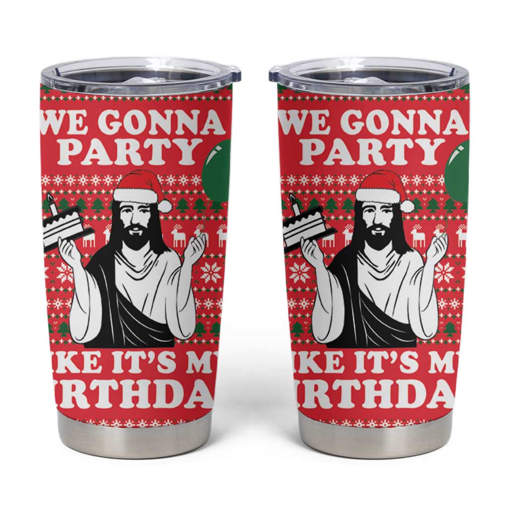 Christian Party Tumbler Cup God Christmas It's My Birthday - Wonder Print Shop