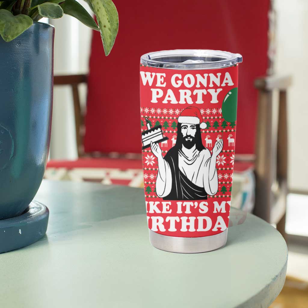 Christian Party Tumbler Cup God Christmas It's My Birthday - Wonder Print Shop