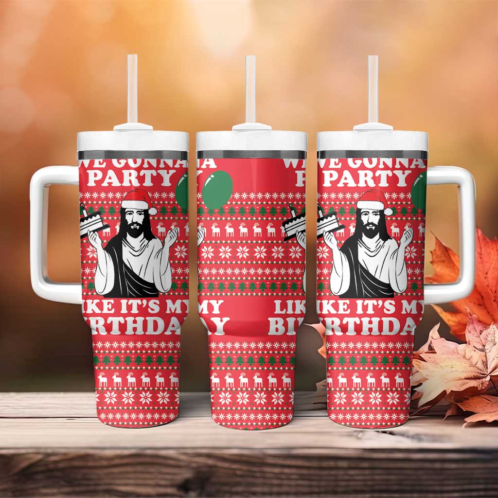 Christian Party Tumbler With Handle God Christmas It's My Birthday - Wonder Print Shop