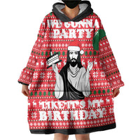 Christian Party Wearable Blanket Hoodie God Christmas It's My Birthday - Wonder Print Shop