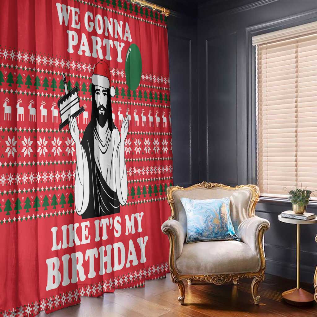 Christian Party Window Curtain God Christmas It's My Birthday - Wonder Print Shop