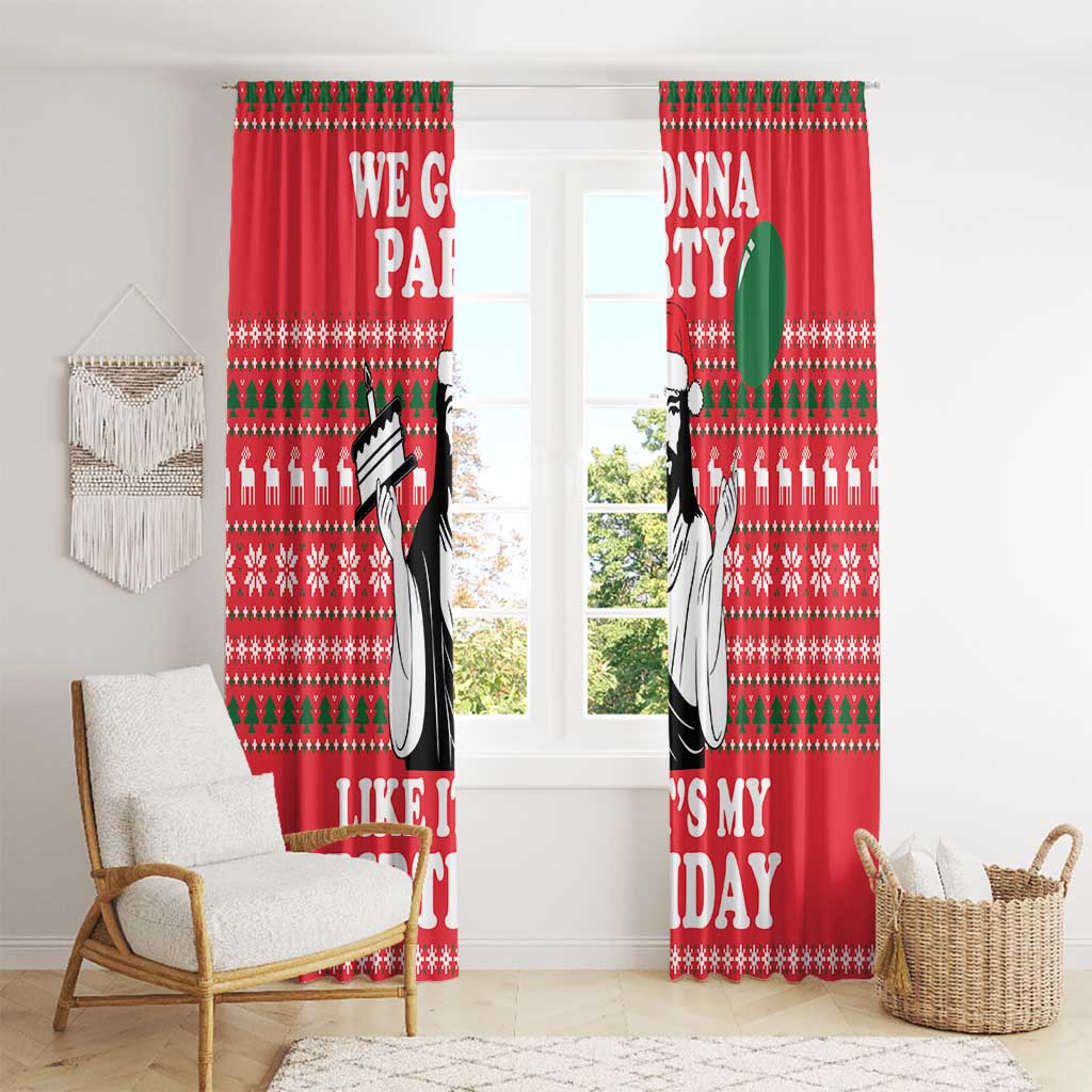 Christian Party Window Curtain God Christmas It's My Birthday - Wonder Print Shop