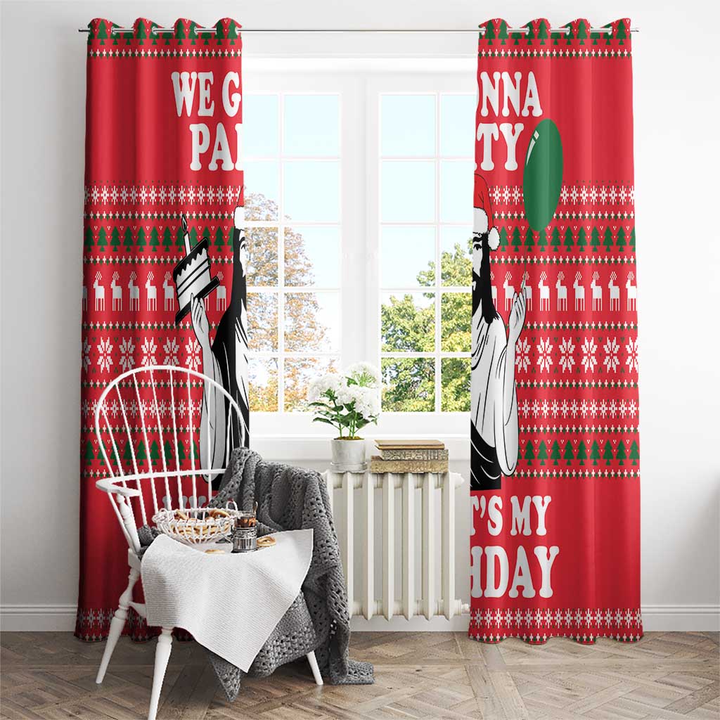 Christian Party Window Curtain God Christmas It's My Birthday - Wonder Print Shop