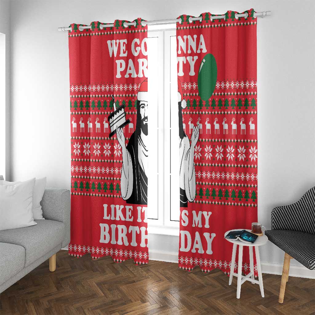 Christian Party Window Curtain God Christmas It's My Birthday - Wonder Print Shop