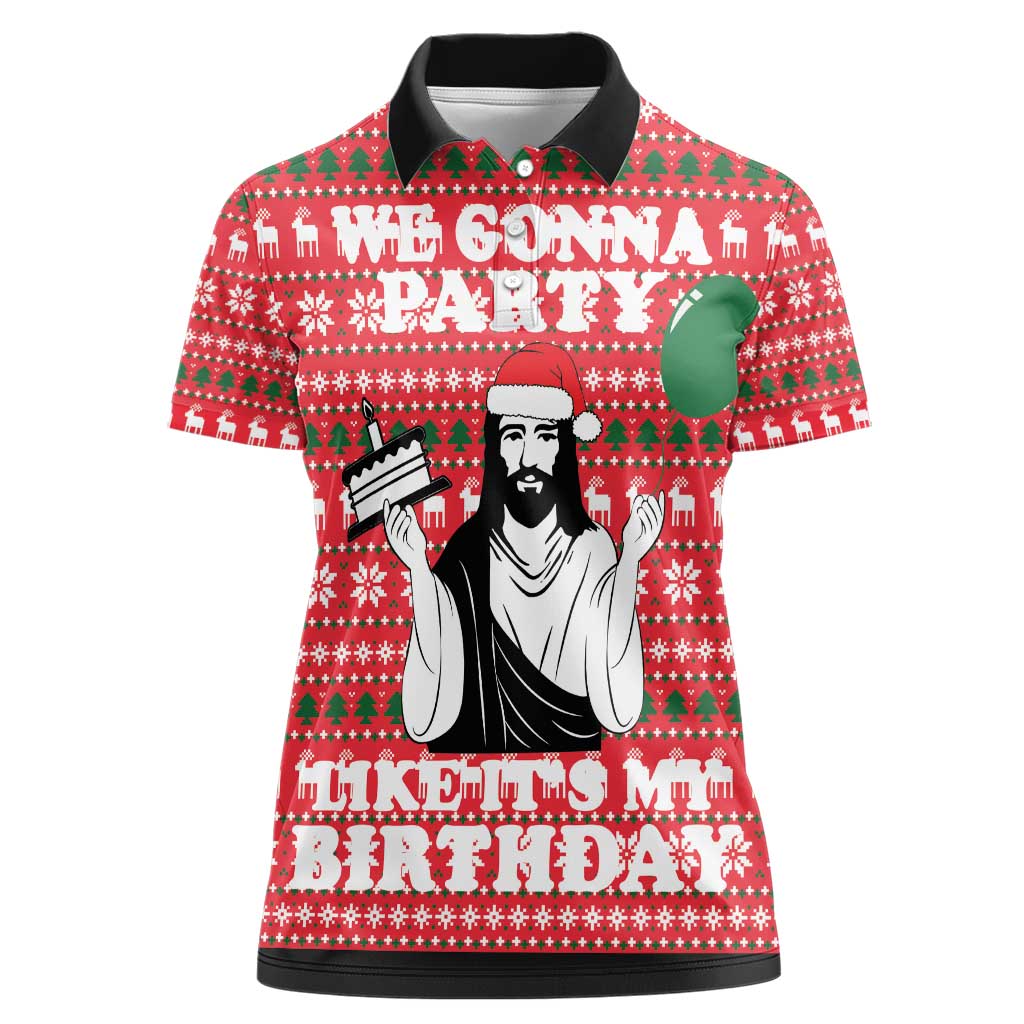 Christian Party Women Polo Shirt God Christmas It's My Birthday - Wonder Print Shop