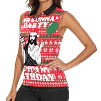 Christian Party Women Sleeveless Polo Shirt God Christmas It's My Birthday - Wonder Print Shop