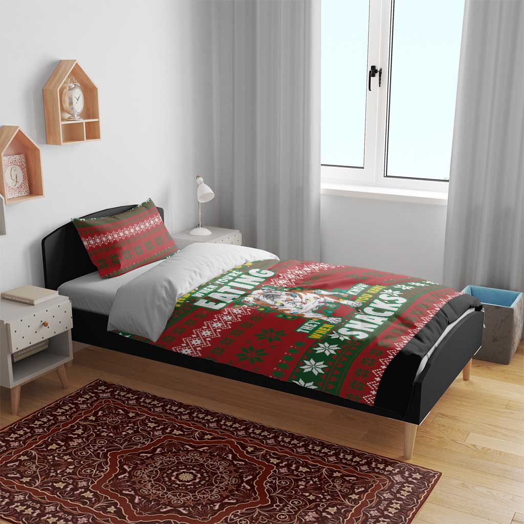 Bulldog Snacks Christmas Bedding Set They Know You Have Snacks - Wonder Print Shop
