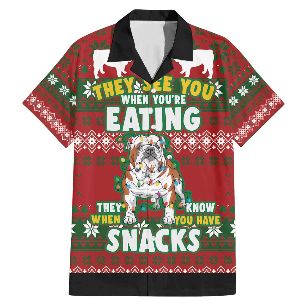 Bulldog Snacks Christmas Family Matching Mermaid Dress and Hawaiian Shirt They Know You Have Snacks - Wonder Print Shop