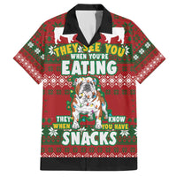 Bulldog Snacks Christmas Family Matching Off The Shoulder Long Sleeve Dress and Hawaiian Shirt They Know You Have Snacks - Wonder Print Shop