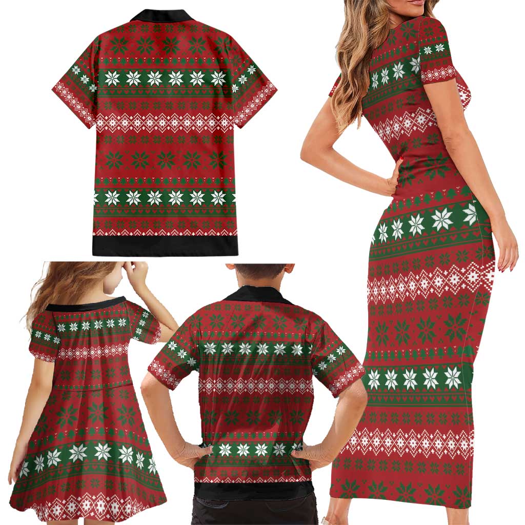 Bulldog Snacks Christmas Family Matching Short Sleeve Bodycon Dress and Hawaiian Shirt They Know You Have Snacks - Wonder Print Shop