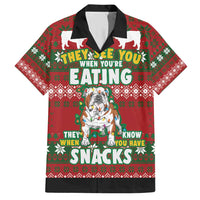 Bulldog Snacks Christmas Family Matching Short Sleeve Bodycon Dress and Hawaiian Shirt They Know You Have Snacks - Wonder Print Shop