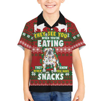 Bulldog Snacks Christmas Family Matching Short Sleeve Bodycon Dress and Hawaiian Shirt They Know You Have Snacks - Wonder Print Shop
