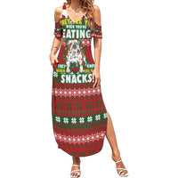 Bulldog Snacks Christmas Family Matching Summer Maxi Dress and Hawaiian Shirt They Know You Have Snacks - Wonder Print Shop