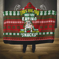 Bulldog Snacks Christmas Hooded Blanket They Know You Have Snacks