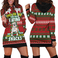 Bulldog Snacks Christmas Hoodie Dress They Know You Have Snacks - Wonder Print Shop