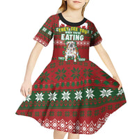 Bulldog Snacks Christmas Kid Short Sleeve Dress They Know You Have Snacks - Wonder Print Shop