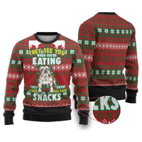 Bulldog Snacks Christmas Ugly Christmas Sweater They Know You Have Snacks - Wonder Print Shop