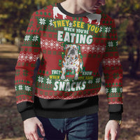 Bulldog Snacks Christmas Ugly Christmas Sweater They Know You Have Snacks - Wonder Print Shop