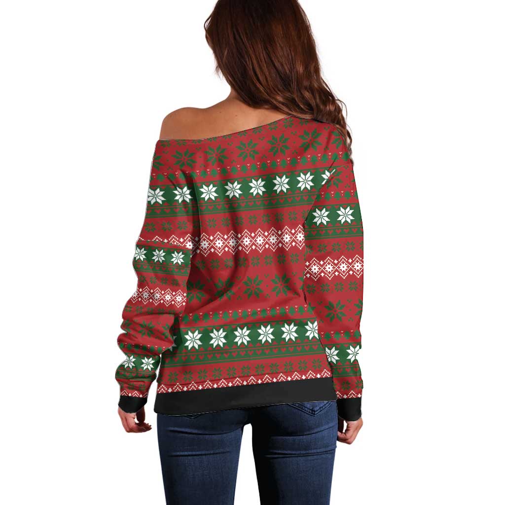 Bulldog Snacks Christmas Off Shoulder Sweater They Know You Have Snacks - Wonder Print Shop