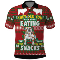 Bulldog Snacks Christmas Polo Shirt They Know You Have Snacks - Wonder Print Shop