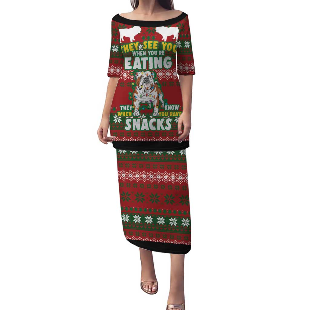 Bulldog Snacks Christmas Puletasi They Know You Have Snacks - Wonder Print Shop