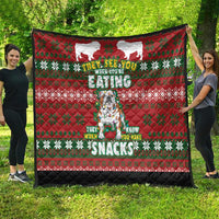 Bulldog Snacks Christmas Quilt They Know You Have Snacks - Wonder Print Shop