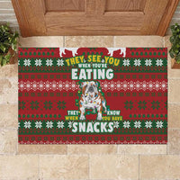 Bulldog Snacks Christmas Rubber Doormat They Know You Have Snacks - Wonder Print Shop