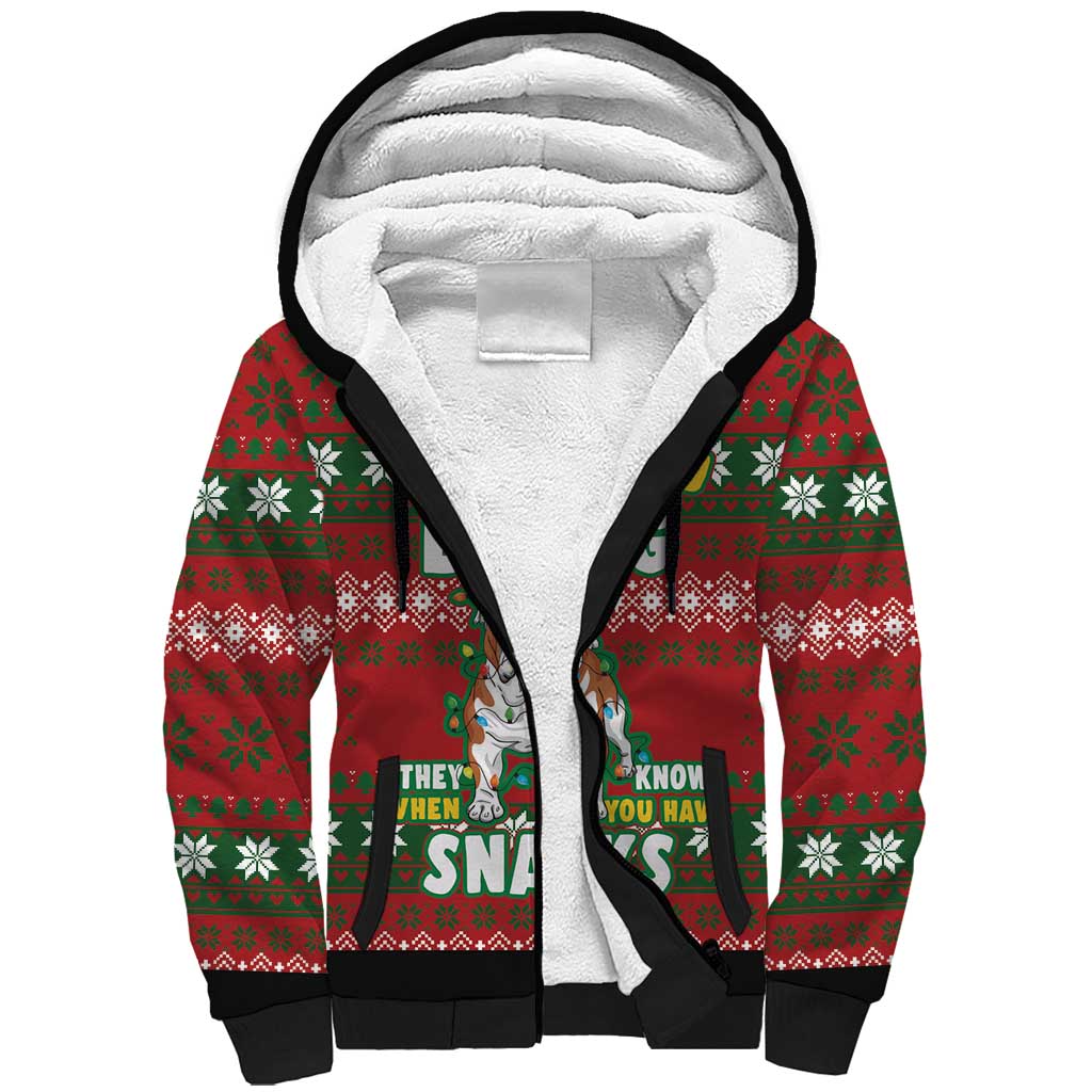 Bulldog Snacks Christmas Sherpa Hoodie They Know You Have Snacks - Wonder Print Shop