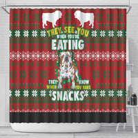 Bulldog Snacks Christmas Shower Curtain They Know You Have Snacks