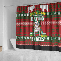 Bulldog Snacks Christmas Shower Curtain They Know You Have Snacks